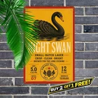 Bold Red Vintage Black Swan Beer Label Metal Sign Retro Wall Plaque