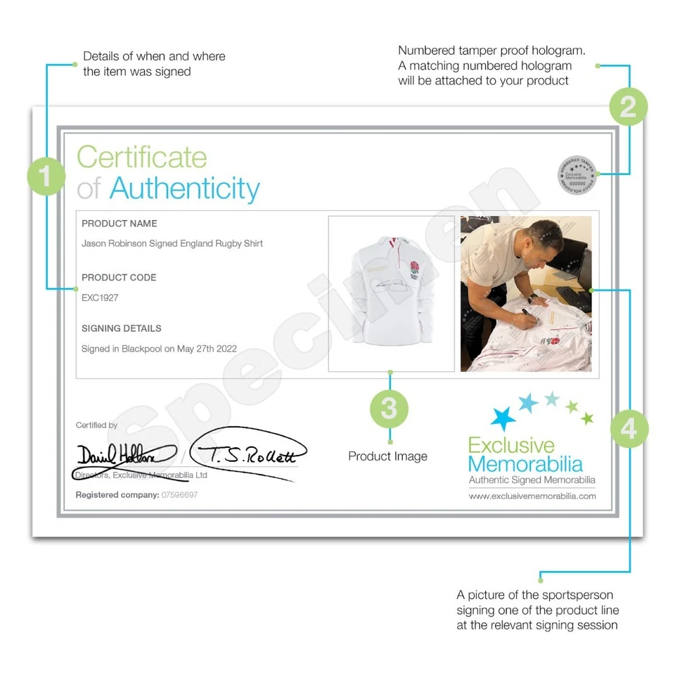 Camiseta de rugby de Inglaterra firmada por Jason Robinson Foto 3 de 3