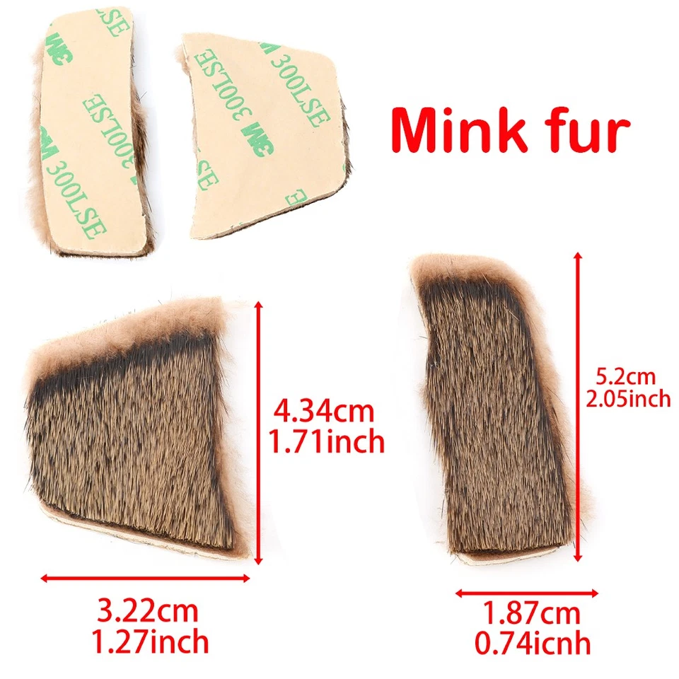 Archery Arrow Rest Mink Fur Self-adhesive Traditional Longbow Recurve Bow Shoot - Image 2 of 4