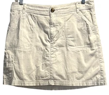 Croft & Barrow Womens Skort Size 14 White Embroidered 5 Pockets Stretchy Boho