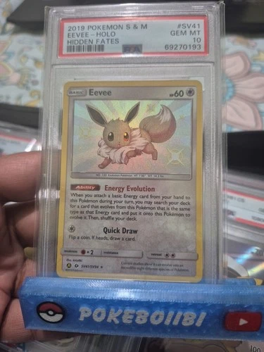 PSA 10 GEM MINT Pokemon Eevee Hidden Fates Holo SV41/SV94