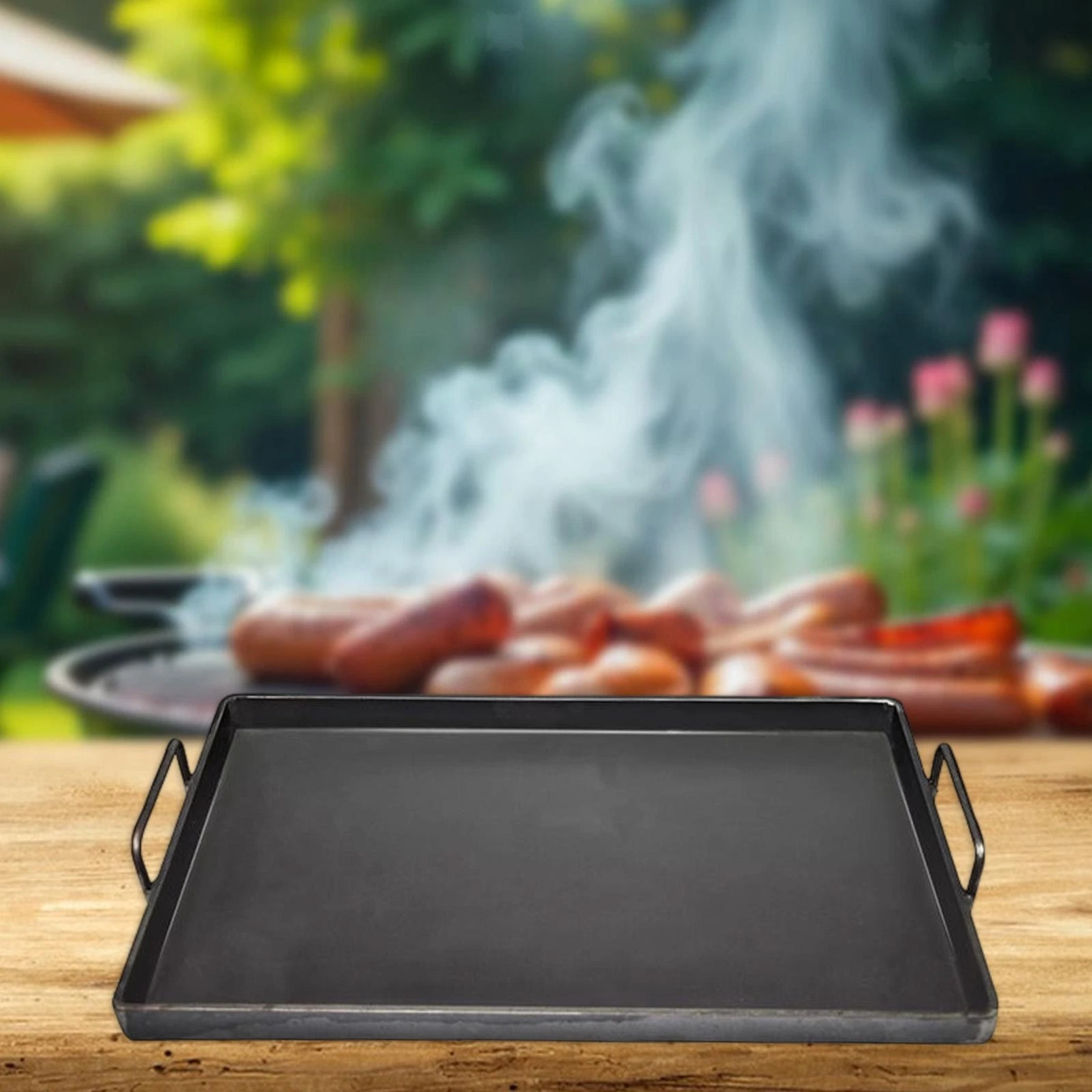 Cooking Skillet Pan BBQ Griddle Portable Reusable Universal Easy to Clean Flat