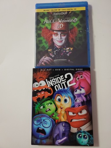 ALICE IN WONDERLAND 3D+ INSIDE OUT 2,BLU-RAYS
