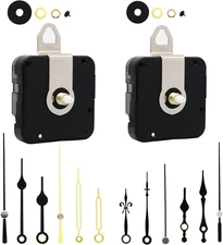 Youngtown 12888 2 Pack Clock Movement Mechanism with 4 Pairs of Short Hands Batt