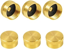 6Pcs Refill Propane Bottle Cap Solid Brass 1Lb Propane Tank Sealed Cap Universal