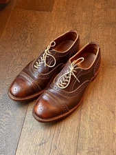Allen Edmonds "STRANDMOK"  Cap-Toe Oxfords 7 D Brown Leather Made In USA