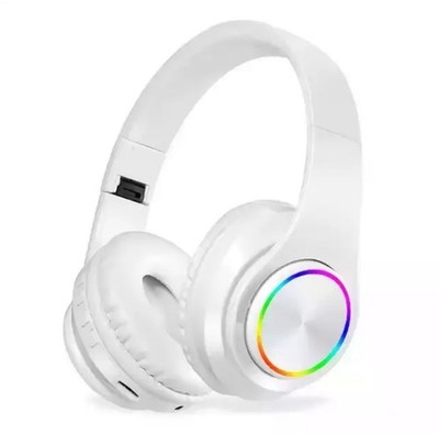 Wireless Headset Memory Card LED Lights Foldable Noise Cancellation Headphone