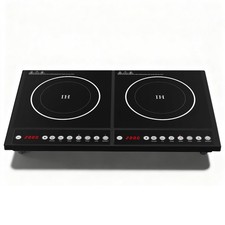 Induction Hob 2 Ring Electric Hob 4400W Two Zone 4 Cooking Modes Built-In Timer
