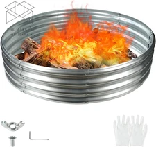 60 Inch Diameter round Galvanized Fire Pit Ring/Fire Ring - Foldable and Perfect