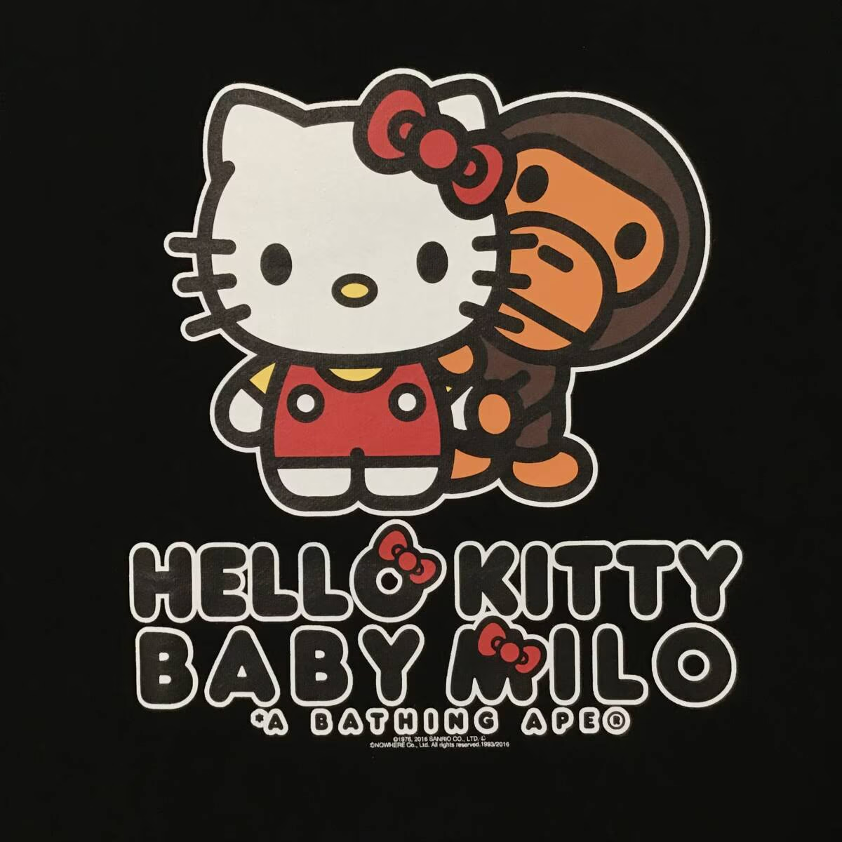 BAPE × SANRIO Hello Kitty & Milo Sweat shirt Black A Bathing Ape