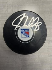 JT Miller New York Rangers signed logo puck Coa 