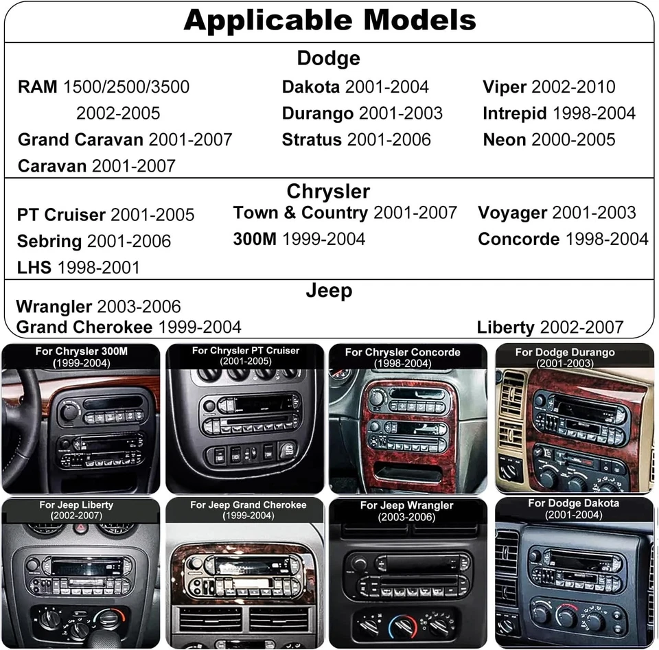 6.8" Stereo Radio 4+64GB For Dodge Caravan Viper Chrysler Grand Voyager 2000-10 - Imagem 4 de 4