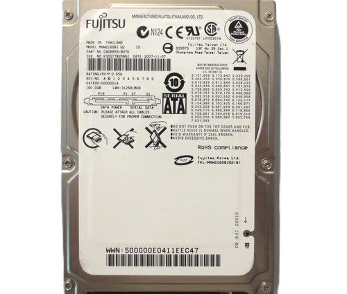 Fujitsu MHW2160BJ G2 CA06855-B076 0EFEDE-0000001A Thailand 160gb Sata 2007-11 - Picture 4 of 8