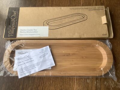Pampered Chef Bambus Cracker Snack Aperitif Tablett BRANDNEU & Originalverpackt