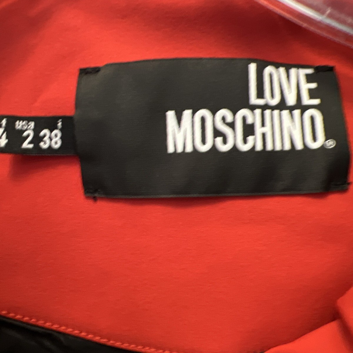 Love Moschino Waterproof Red Jacket Size 38 | eBay