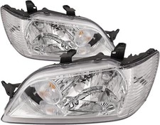 2002 2003 For Mitsubishi Lancer Ls Es Oz Chrome Euro Style Headlights Pair