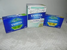 3 boxes Tampax Tampons: 21 Regular and 21 Super 100% Cotton (42 Total Tampons)