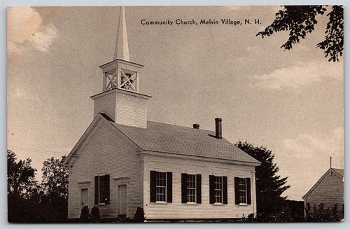 Postcard Community Church, Melvin Village NH 1957 U117