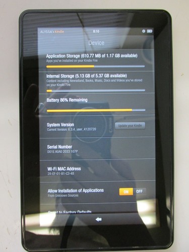 Amazon Kindle Fire 1st Generation DO1400 8GB Memory 7" Good Condition - Picture 7 of 12