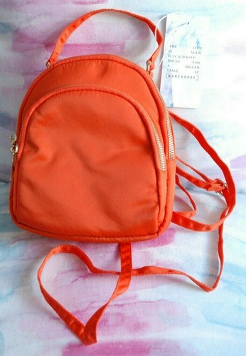 WAREHOUSE Mini ORANGE Nylon backbag cute BNWT! RRP £24