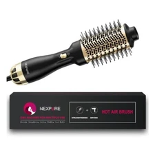 NEXPURE Hot Air Brush: Blow-dry, Curling, Straightening