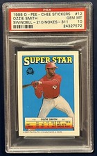 1988 OPC O-Pee-Chee Stickers Ozzie Smith Swindell Nokes PSA 10 ** POP 5! **