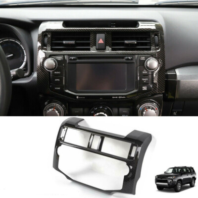 Carbon Fiber Central Console Navigation Frame Cover Trim Bezels for 4Runner 10+