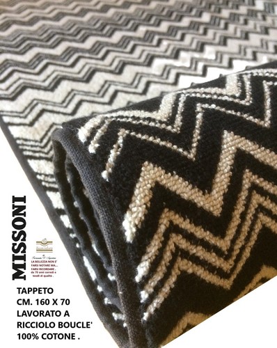 Tappeto MISSONI cm. 160 x 70 cotone 100% , multiuso , double face , pesante . - Picture 2 of 12