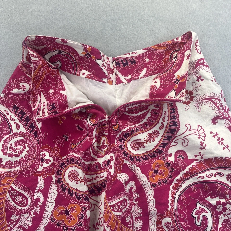 Falda midi Liz Claiborne Swing para mujer 4 rosa cachemira lino algodón divertida festiva Foto 3 de 4