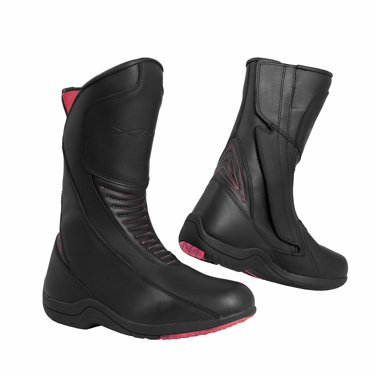 Damen Verstaerkte Motorrad stiefel Motorrad Touring Wasserdicht CE Schwarz