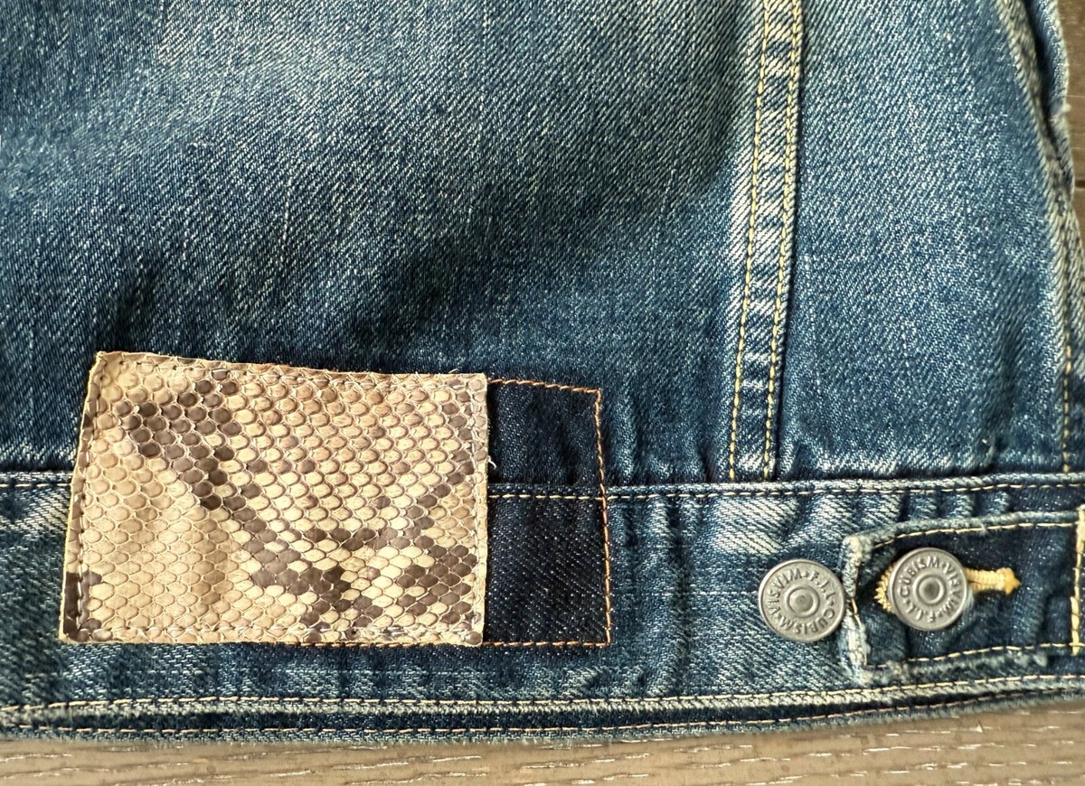 visvim Early Model Denim Jacket Size 3 w/Python/Snake Patch JAPAN