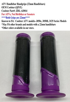 ATV HANDLEBAR GRIPS (PAIR) fits: 22mm Handlebars -OEM Coolster ZDL-AD-14 Purple