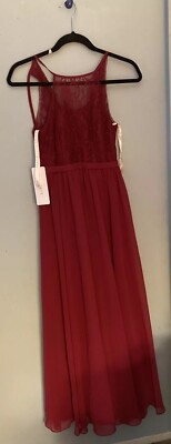 azazie Halima bridesmaid dress burgundy Size J12