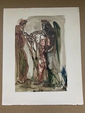Salvador Dali “The Proud Ones” Divine Comedy Original Color Woodblock Print 1964