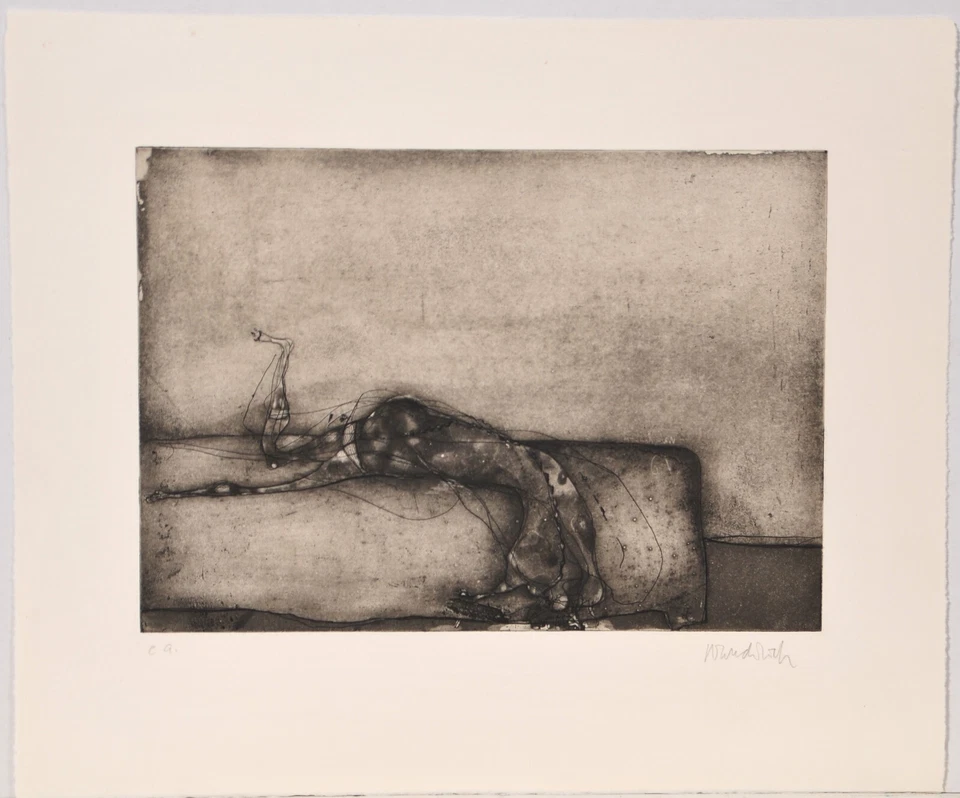 Paul Wunderlich/1961/Liegender Mann/Radierung/e.a. Exemplar /selten/handsigniert - Bild 2 von 4