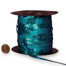 6mm By the Yard Trim Wide Flat Metallic Strung Sequins Turquoise Bling Sewing