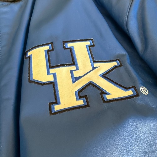 Vintage 90s Men's 3XL Leather Bomber Jacket University Of Kentucky Wildcats UK - Picture 5 of 6