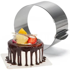 Adjustable Round Stainless Steel Cake Mousse Mold Ring Pastry Baking Tool 6"-12"