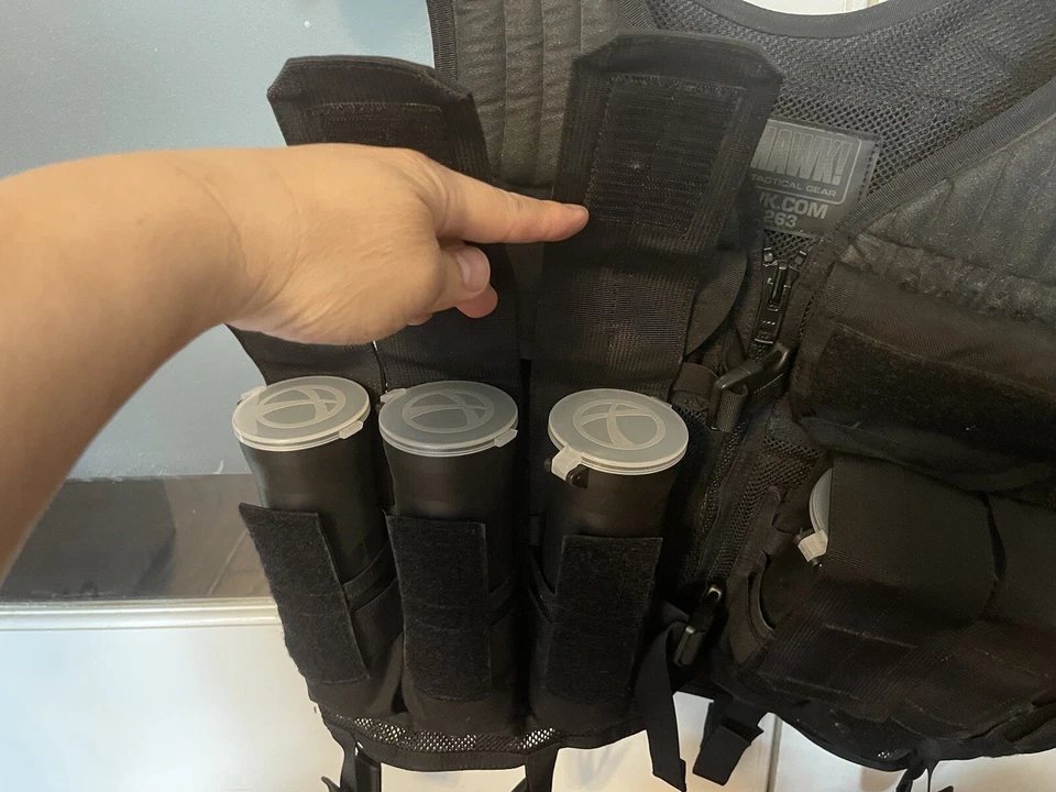 CHALECO MOLLE TÁCTICO BLACKHAWK #3 NEGRO GRANDE 6 CÁPSULAS EXCELENTE TINTE PAINTBALL USADO Foto 3 de 4