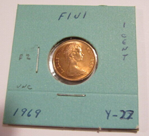 Moneda de 1 centavo de bronce Fiji 1969 sin circular - Imagen 5 de 5