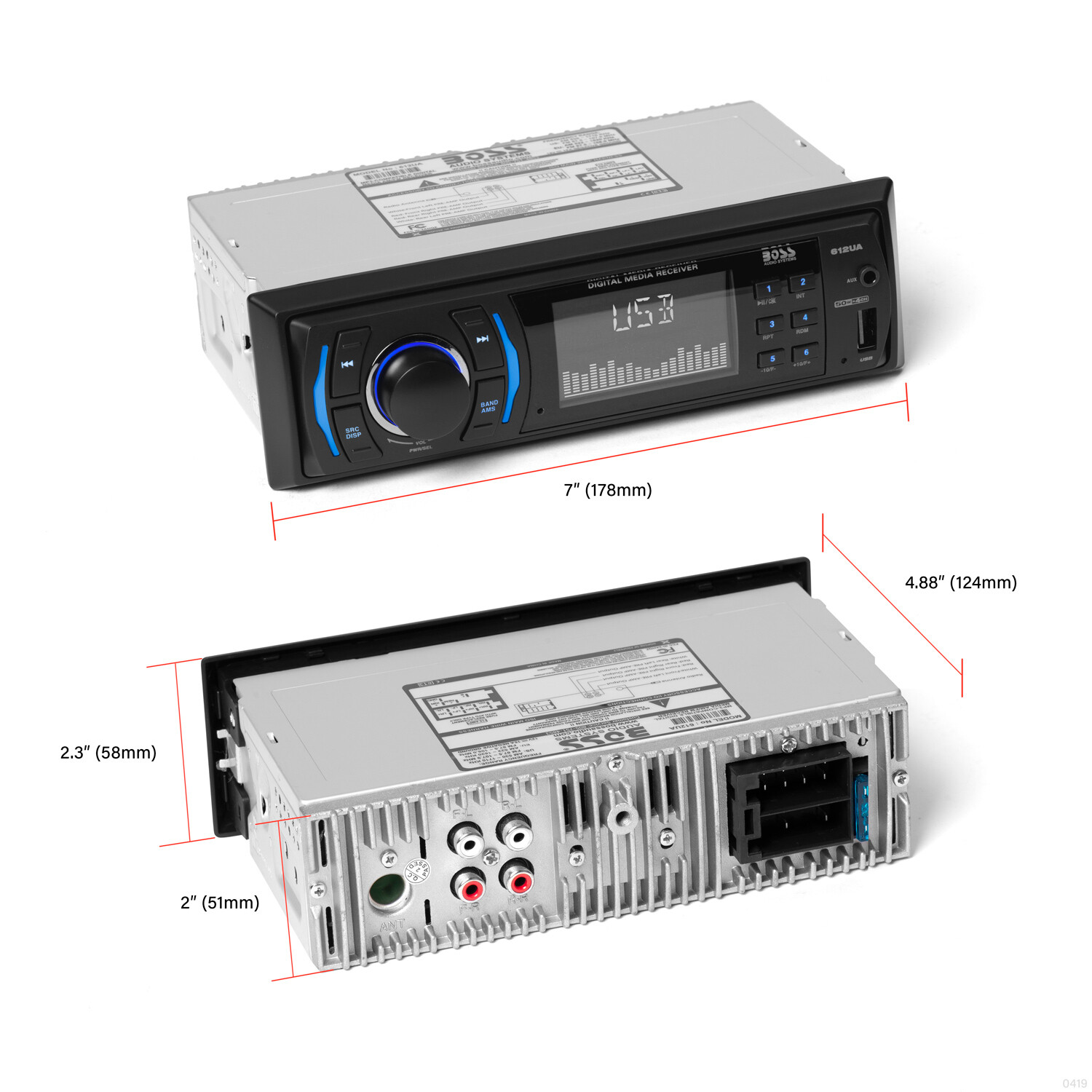 BOSS Audio Systems 612UA Car Stereo No DVD, AM/FM Radio, Aux Input