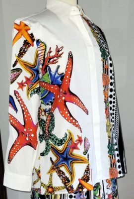AUTH NEW VERSACE TRESOR DE LA MER COTTON STARFISH   MULTICOLOR  SHORT 42