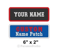 Custom Embroidered Name Tag Sew on Patch Motorcycle Biker Badges 6" x 2" A