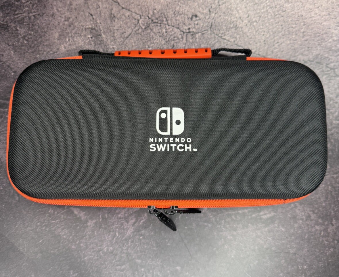 Nintendo Switch Case Black Red Gaming Ziparound Accessory Storage Hard Shell-image