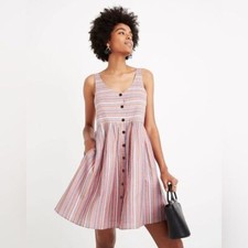 Madewell Tank Dress Size Small Scoop Neck Rainbow Stripe Sleeveless