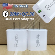 20W USB-C PD Fast Charger Block Power Adapter Lot For iPad iPhone 14 13 12 11Pro
