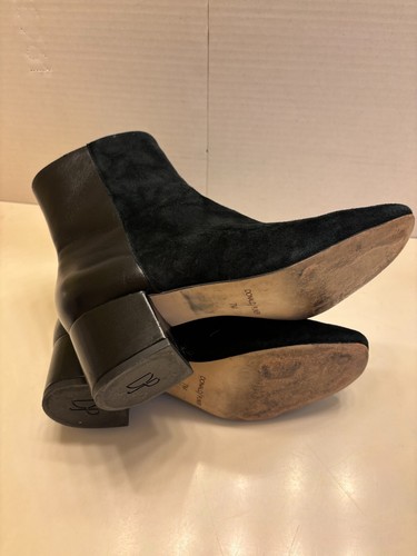 Donald J Pliner Suede Leather Black Booties Boots Size 7 M Gently Worn - Picture 7 of 7