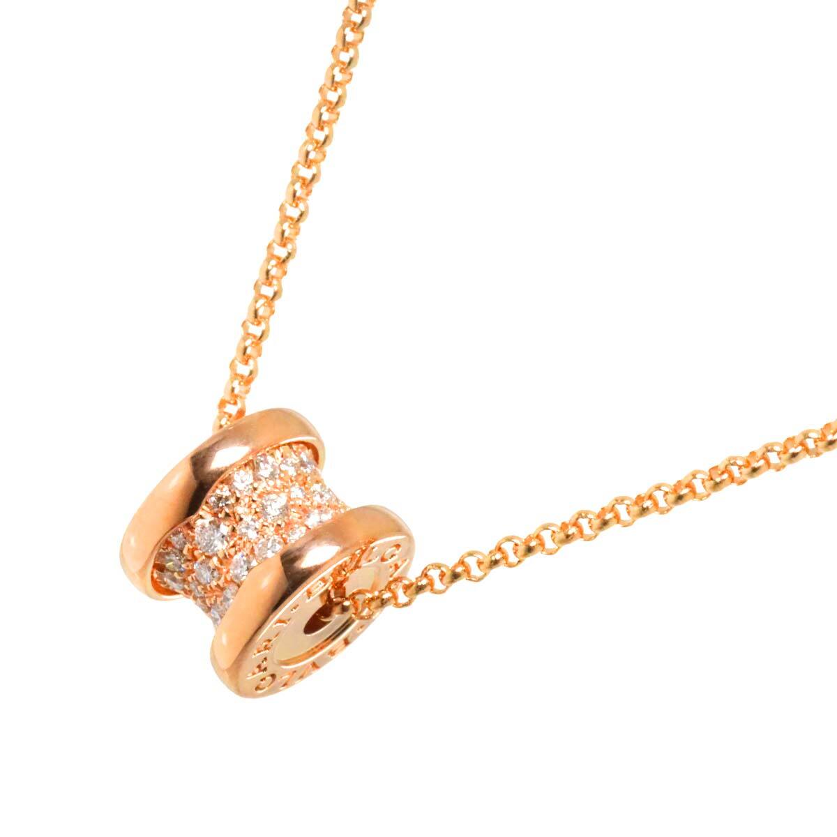 BVLGARI B-ZERO1 Necklace Pave Diamond 18K Pink Gold 750