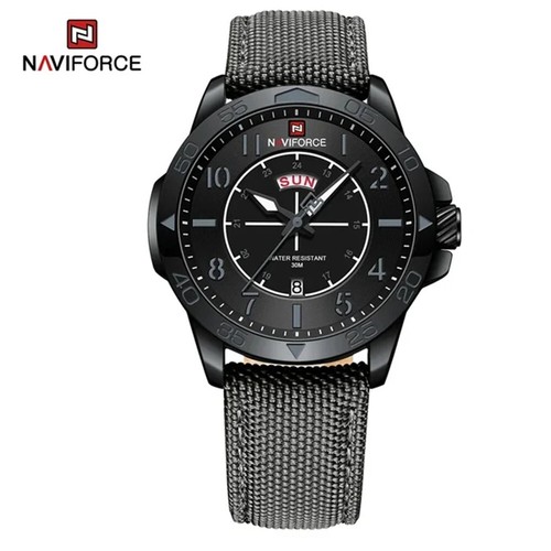 NAVIFORCE Men Quartz Watch for Boys Military Green Nylon Strap Sport Wristwatch - Picture 7 of 27