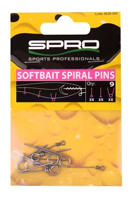 Spro Predator Softbait Pin Assorti 3x3 Sorten für Spiral Stinger Rigs NEW OVP